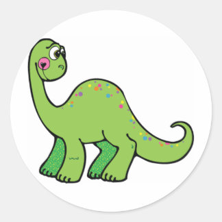 Sticker Rond Dinosaure