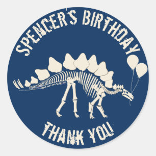 Sticker Rond Dinosaure avec Merci de ballons
