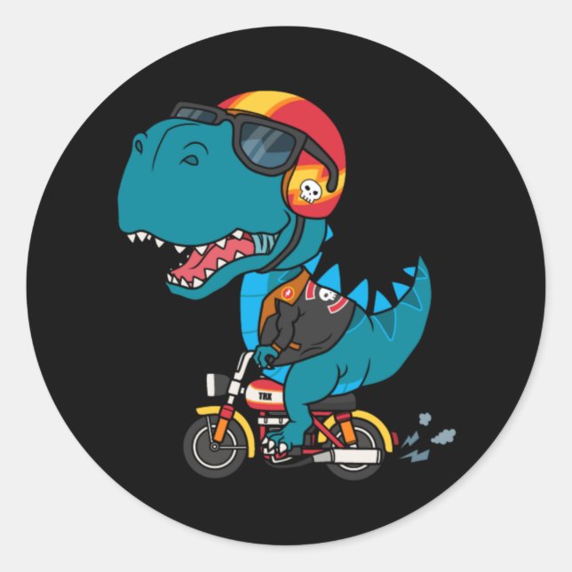 Sticker Rond dinosaure cool à moto (Devant)