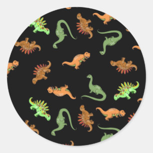 Sticker Rond Dinosaure cute
