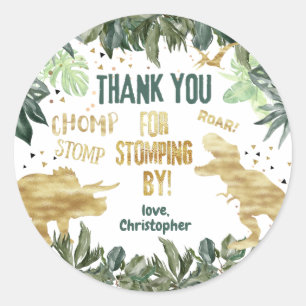 Sticker Rond Dinosaure Favoriser Le Merci Stomping Par