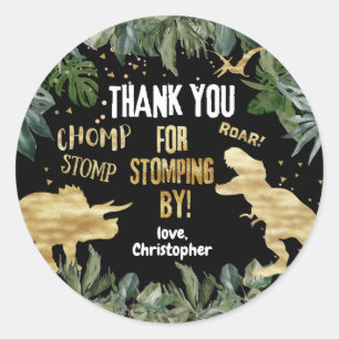 Sticker Rond Dinosaure Favoriser Le Merci Stomping Par