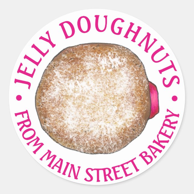 Sticker Rond Dinuts De Jelly Fabriqués Maison Fabriqués À La Ma (Devant)