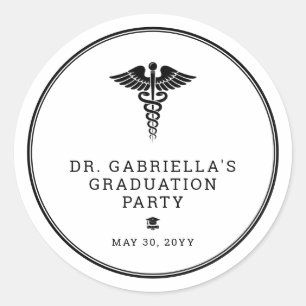 Sticker Rond Diplôme de docteur de l'école de médecine moderne 