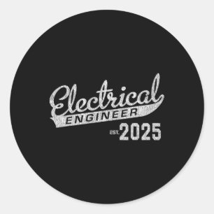 Sticker Rond Diplôme de génie électrique 2025