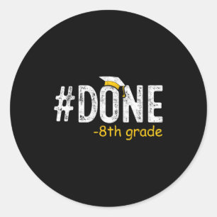 Sticker Rond Diplômé de huitième année promotion de huitième an