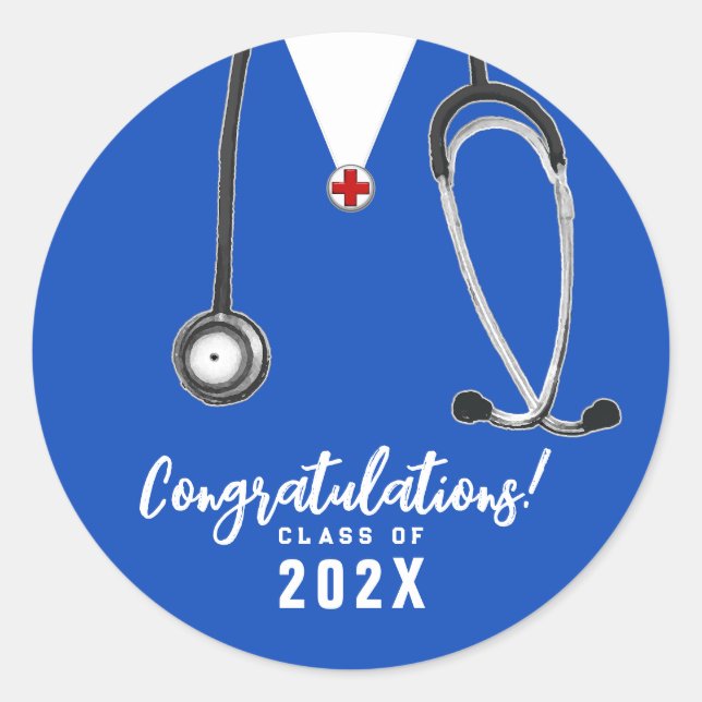 Sticker Rond Diplôme de l'école de soins infirmiers (Devant)