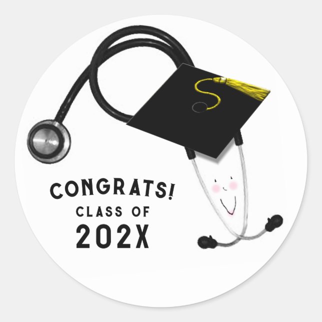 Sticker Rond Diplôme de l'école de soins infirmiers (Devant)