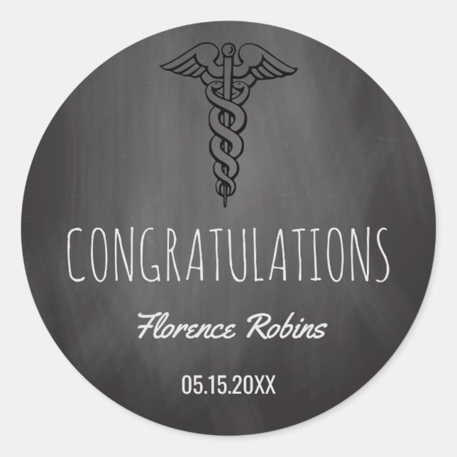 Sticker Rond Diplômé de l'école de soins infirmiers | Graduatio (Devant)