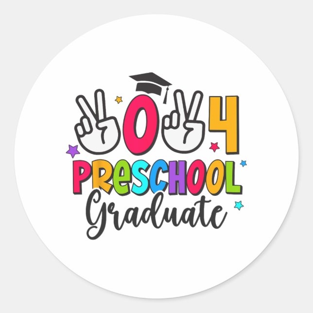 Sticker Rond Diplômé de l'enseignement préscolaire Dernière jou (Devant)