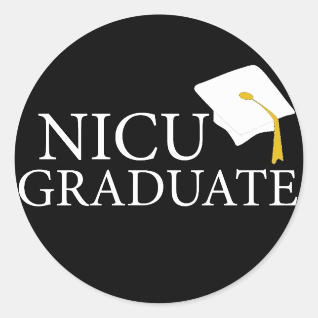 Sticker Rond Diplômé de NICU (Devant)