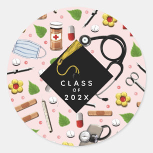 Sticker Rond Diplôme d'infirmière