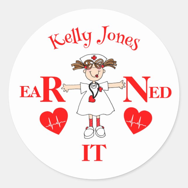 Sticker Rond Diplômé(e) RN l'a mérité (Devant)