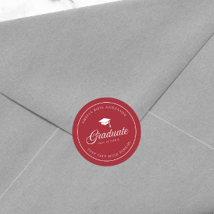 Sticker Rond Diplômé en couleur modifiable du script de carton