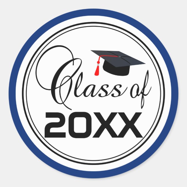 Sticker Rond Diplômé étudiant - Classe de 20XX (Devant)