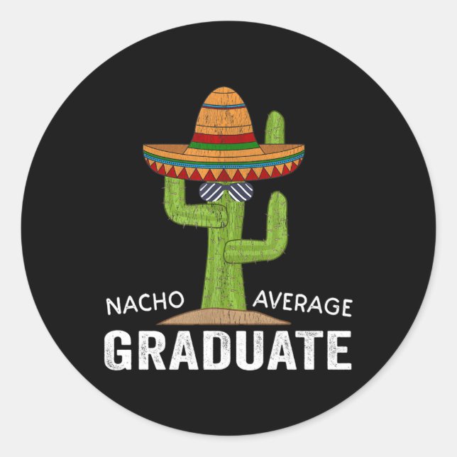 Sticker Rond Diplôme Hilarié Humour-Mème Nacho Moyenne Grad (Devant)