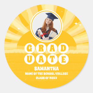 Sticker Rond Diplôme photo Retro Sunshine