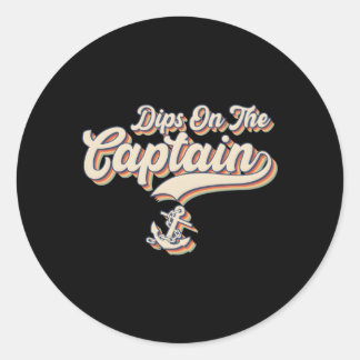 Sticker Rond Dips Sur Le Capitaine Bateau Nautique Capitaine