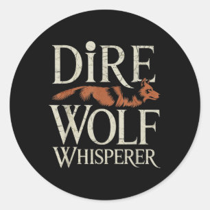 Sticker Rond Dire Wolf Whisperer Grunge
