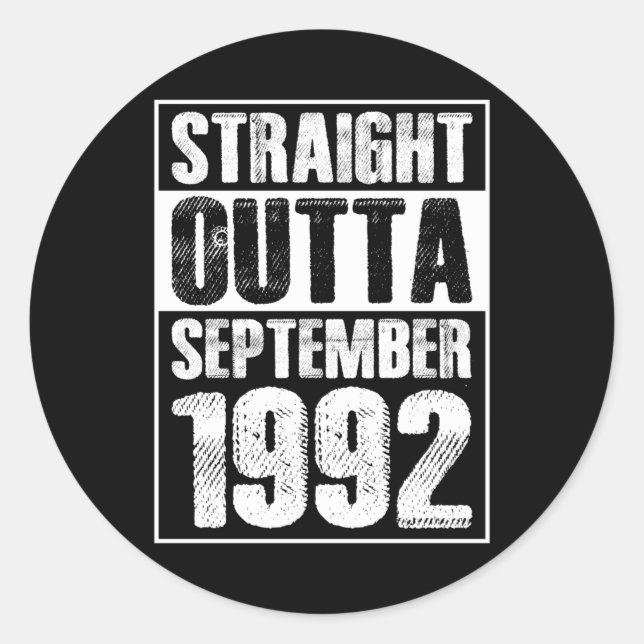 Sticker Rond Direct Outta 1992 29e anniversaire (Devant)