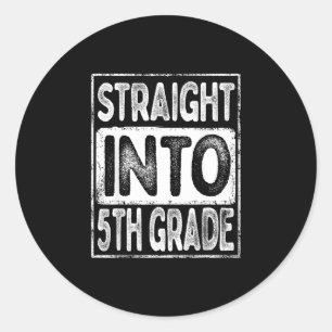 Sticker Rond Directement en 5e rétro rentrée des classes pour