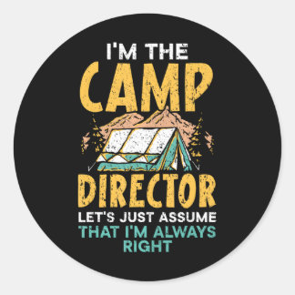 Sticker Rond Directeur du camp Équipe de camping Coup de feu ex