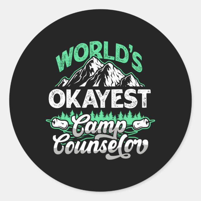 Sticker Rond Directeur Du Conseiller De Camp World'S Okayest (Devant)