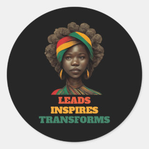Sticker Rond Dirige, inspire, transforme le mois de l'histoire