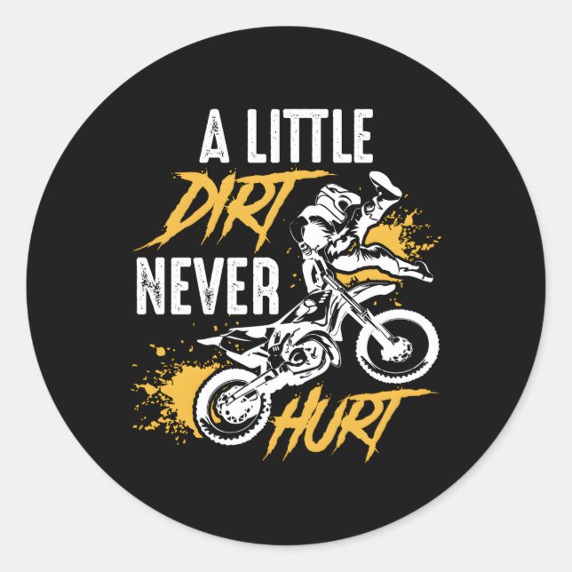 Sticker Rond Dirt Bike Dirt Jamais Mal Motocross (Devant)