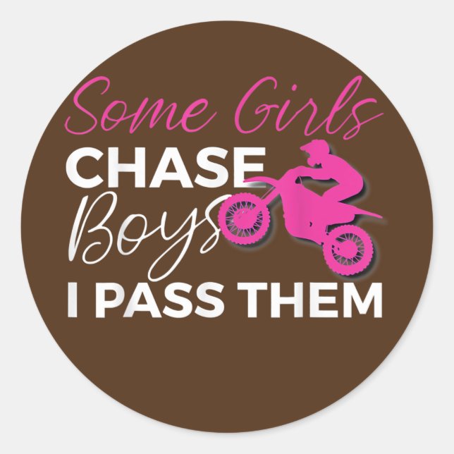 Sticker Rond Dirt Bike Motocross Girl (Devant)