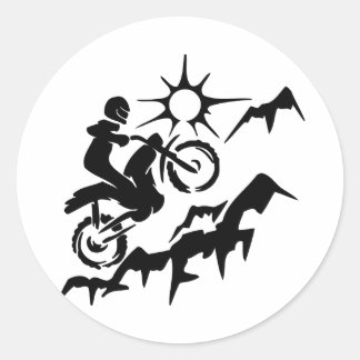Sticker Rond Dirt Bike Mountain