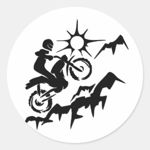 Sticker Rond Dirt Bike Mountain