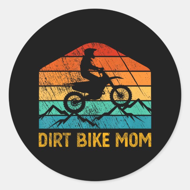 Sticker Rond Dirt Vélo Maman Motocross Maman (Devant)
