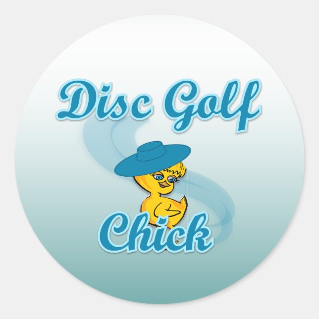Sticker Rond Disc Golf Chick #3 (Devant)