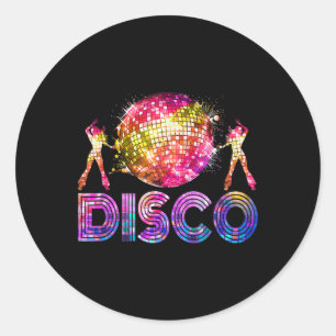 Sticker Rond Disco Amusant les années 70 Vintage Rétro Thème Da