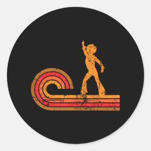Sticker Rond Disco Dancer Silhouette Disco