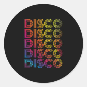 Sticker Rond Disco Dancing Party des années 70 Retro Old Sch Vi