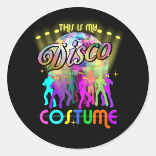 Sticker Rond Disco Halloween Costume Art Les années 70 80S Part