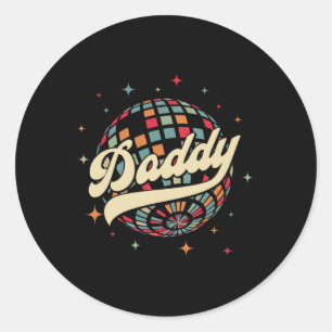 Sticker Rond Disco Papa 60s les années 70 Hommes Costume de fêt