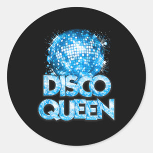 Sticker Rond Disco Queen - 70's Disco Theme Vintage seventies