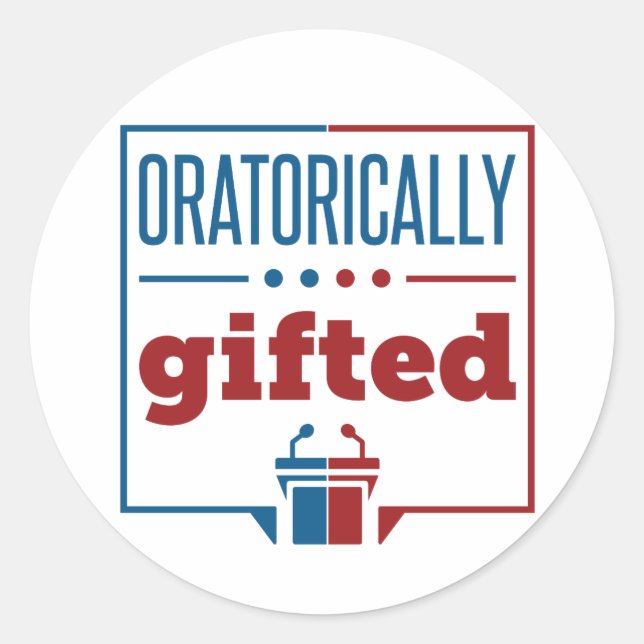 Sticker Rond Discours et débat Oratoire Cadeau (Devant)