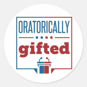 Sticker Rond Discours et débat Oratoire Cadeau