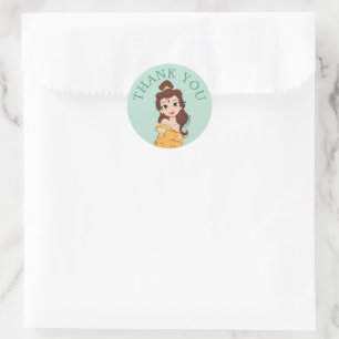Sticker Rond Disney Princess Belle l Girls Anniversaire