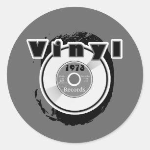 Sticker Rond Disque 1973 du VINYLE 45 t/mn
