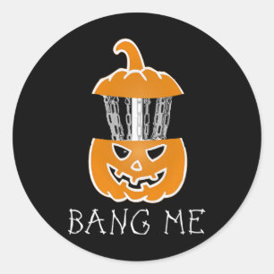 Sticker Rond Disque de golf Halloween Citrouille Ng Me Ske