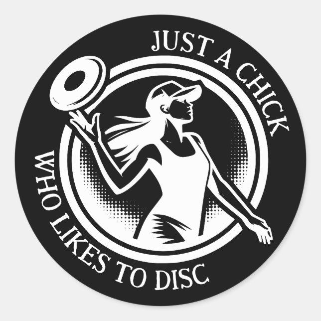 Sticker Rond Disque féminin personnalisé Golf (Devant)