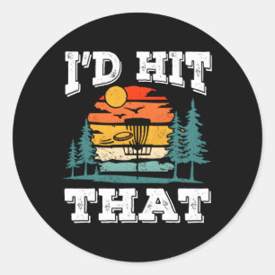 Sticker Rond Disque Golf Frisbee Golf Golfer J'Ai Touché