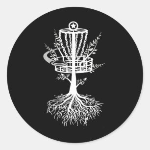 Sticker Rond Disque Golf Panier Arbre Frisbee Racine