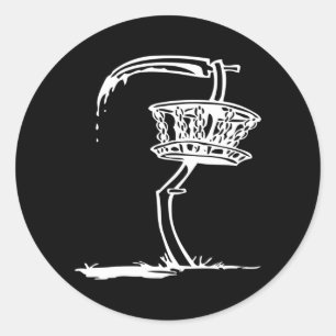 Sticker Rond Disque Golf Panier Reaper Déchets Cadeau Drôle Hom