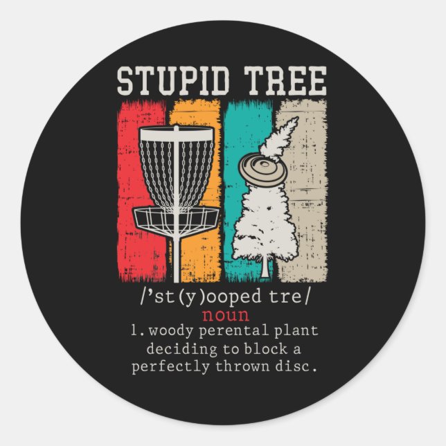 Sticker Rond Disque Golf Player Frisbee Disque Golf Définition (Devant)